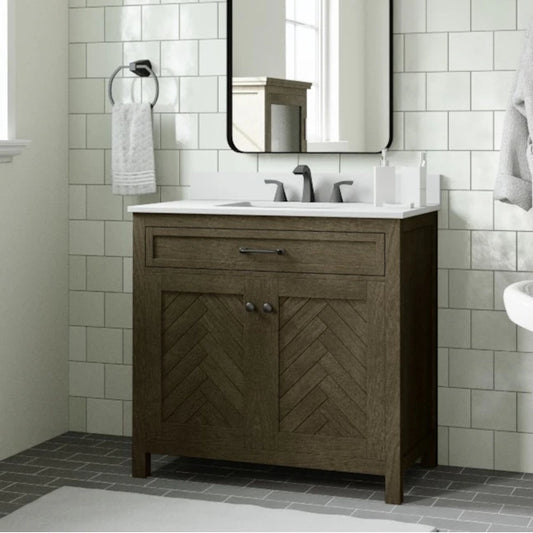 Allen & Roth 36 IN Sullivan Vanity, LWSH36VW 4082276, MSRP: $754.00, FINAL: $399.99, CLEARANCE: $369.99 + TAX