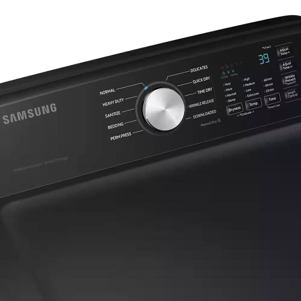 Samsung 7.4 cu. ft. Smart Electric Dryer with Sensor Dry in Brushed Black DVE47CG3500VA3, MSRP: $999.00, Final: $599.99, -CLEARANCE: