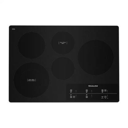 KitchenAid 30 in. Radiant Electric Cooktop in Black Stainless Steel with 5 Elements Including Double-Ring Element, KCES950KSS01, MSRP: $1,949.00, FINAL: