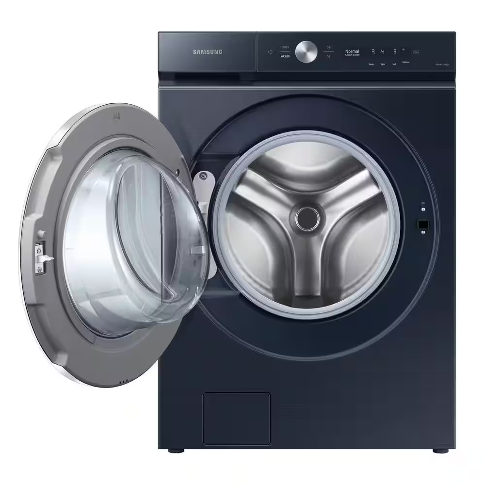 Samsung Bespoke 5.3-cu ft High Efficiency Stackable Steam Cycle Smart Front-Load Washer (Brushed Navy) ENERGY STAR, WF53BB8900AD/US