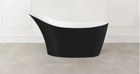 Acquabella Serena Center Drain 67x28 Freestanding Bathtub in Snow White with Matte Black, SB6728MBW, Retail: $10,000.00, FINAL PRICE: $1,499.99 + TAX