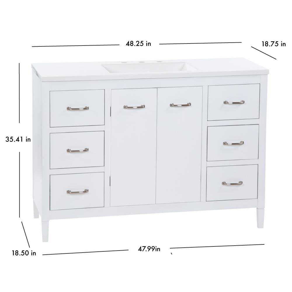 Home Decorators Marrett Vanity 48-in EC2048P2M24-WH MSRP:$ 1709.00 Final Price:$ 599.99 + tax