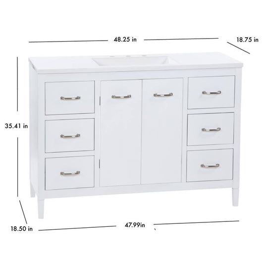 Home Decorators Marrett Vanity 48-in EC2048P2M24-WH MSRP:$ 1709.00 Final Price:$ 599.99 + tax