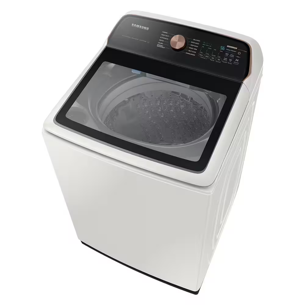 Samsung - 5.5 cu. ft. Extra-Large Capacity Smart Top Load Washer with Auto Dispense System in Ivory, WA55CG7500AE/US, MSRP: $1,288.96 FINAL PRICE: $649.99 + TAX