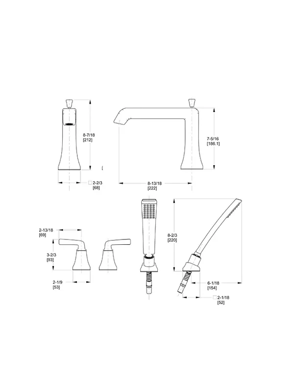 Pfister Park Avenue Roman Tub Faucet w/ Handshower in Brushed Nickel, LG6-4FEK, Loc: B1, MSRP: $835.00