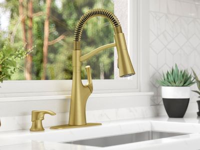 Pfister Ladera Kitchen Faucet Brushed Gold, F-529-7LRCBG - Retail:$600.00, Loc: B8, FINAL PRICE