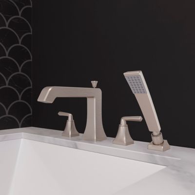 Pfister Park Avenue Roman Tub Faucet w/ Handshower in Brushed Nickel, LG6-4FEK, Loc: B1, MSRP: $835.00