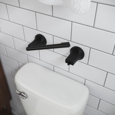 Pfister Pfiirst Modern Toilet Paper Holder in Matte Black, BPH-PFM0B, Loc: A-10, MSRP:$ 54.00