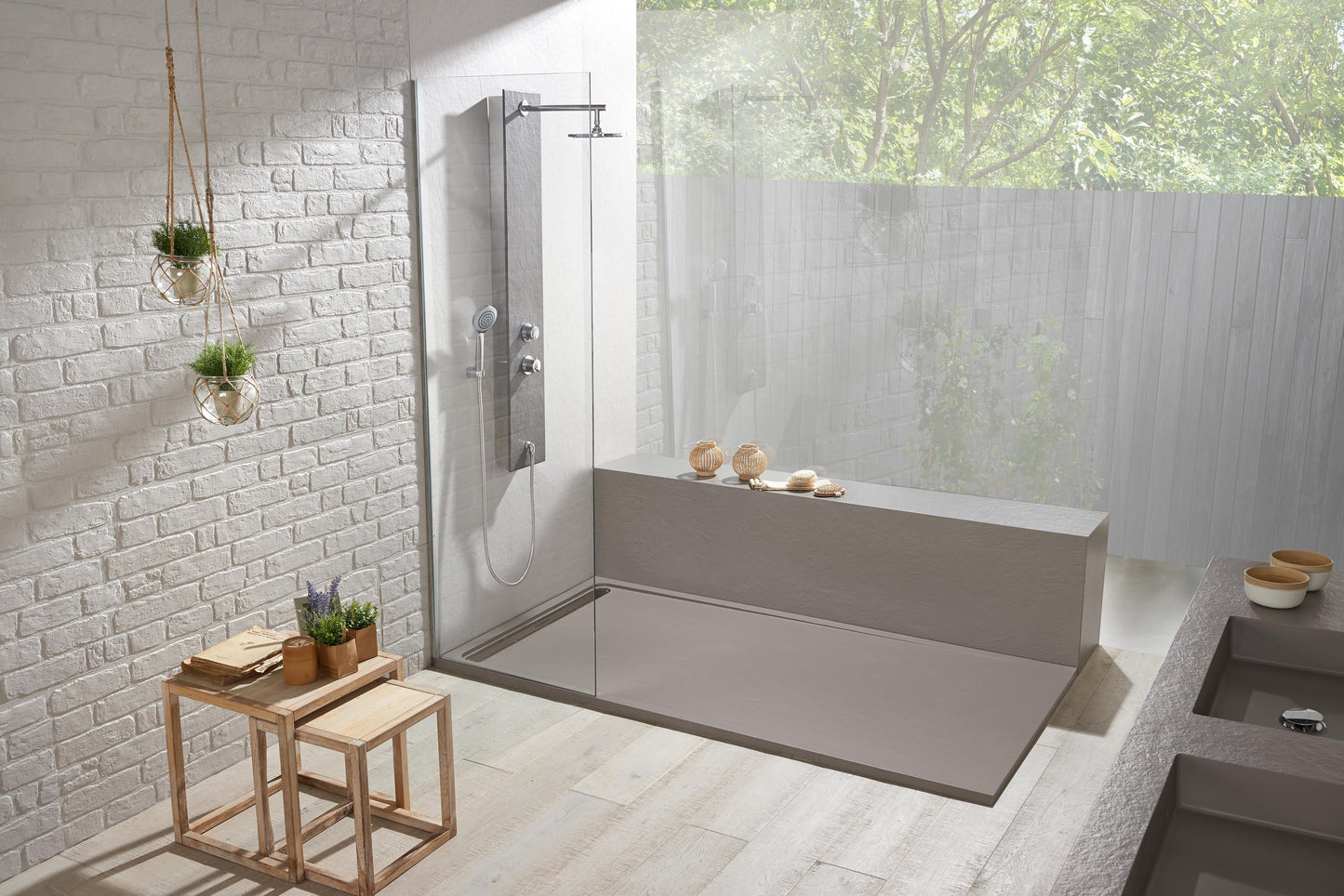 Acquabella St Duo Beton 60x32 Shower Tray in Brown, 53024691 DUBE6032MBN, Retail: $700.00, Final Price: $299.99 + Tax