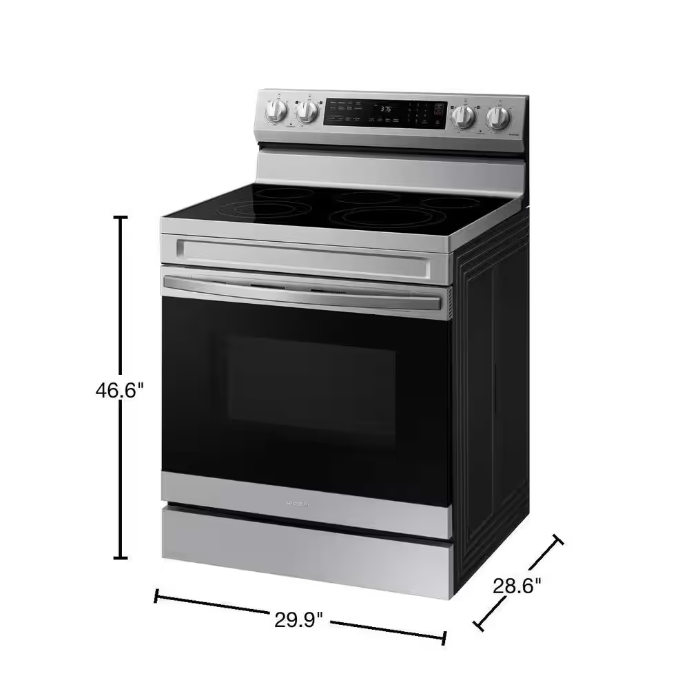 6.3 cu. ft. Smart Freestanding Electric Range with No-Preheat Air Fry & Convection in Stainless Steel