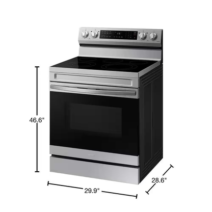 6.3 cu. ft. Smart Freestanding Electric Range with No-Preheat Air Fry & Convection in Stainless Steel