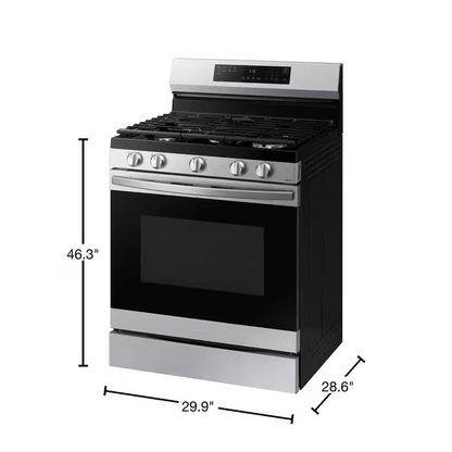 6.0 cu. ft. Smart Freestanding Gas Range with No-Preheat Air Fry & Convection in Stainless Steel, NX60A6511SS/AA, MSRP: $1,149.00, - FINAL: