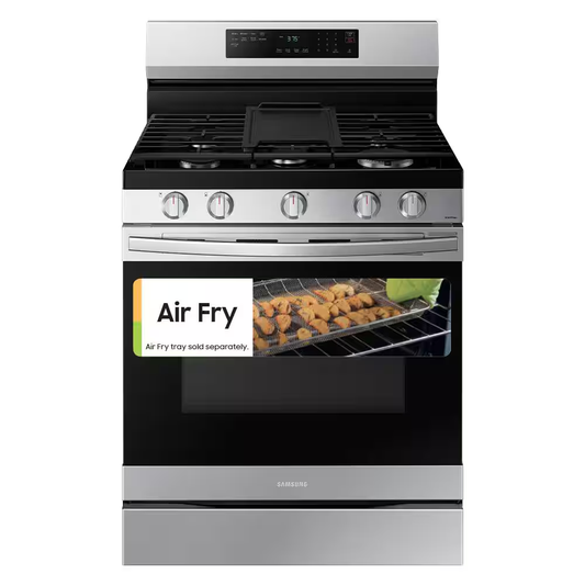 6.0 cu. ft. Smart Freestanding Gas Range with No-Preheat Air Fry & Convection in Stainless Steel, NX60A6511SS/AA, MSRP: $1,149.00, - FINAL: