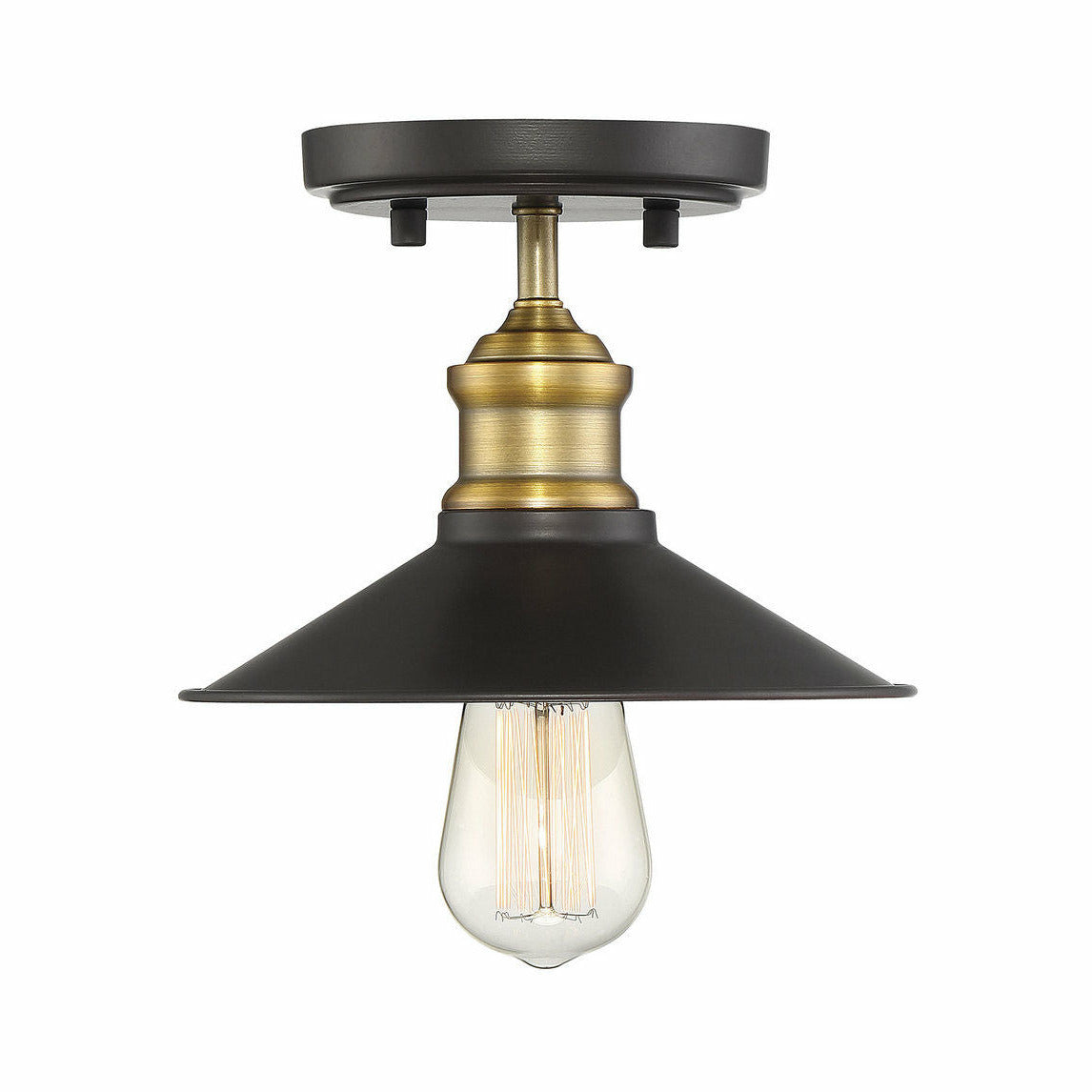 Quincy Vintage 1 Light SEMI-FLUSH Oil Rubbed Brass Accent, TW60045ORBNB, Retail: $67.32, Wholesale: $33.66, Loc: C-2, Final: $12.00, Clearance!