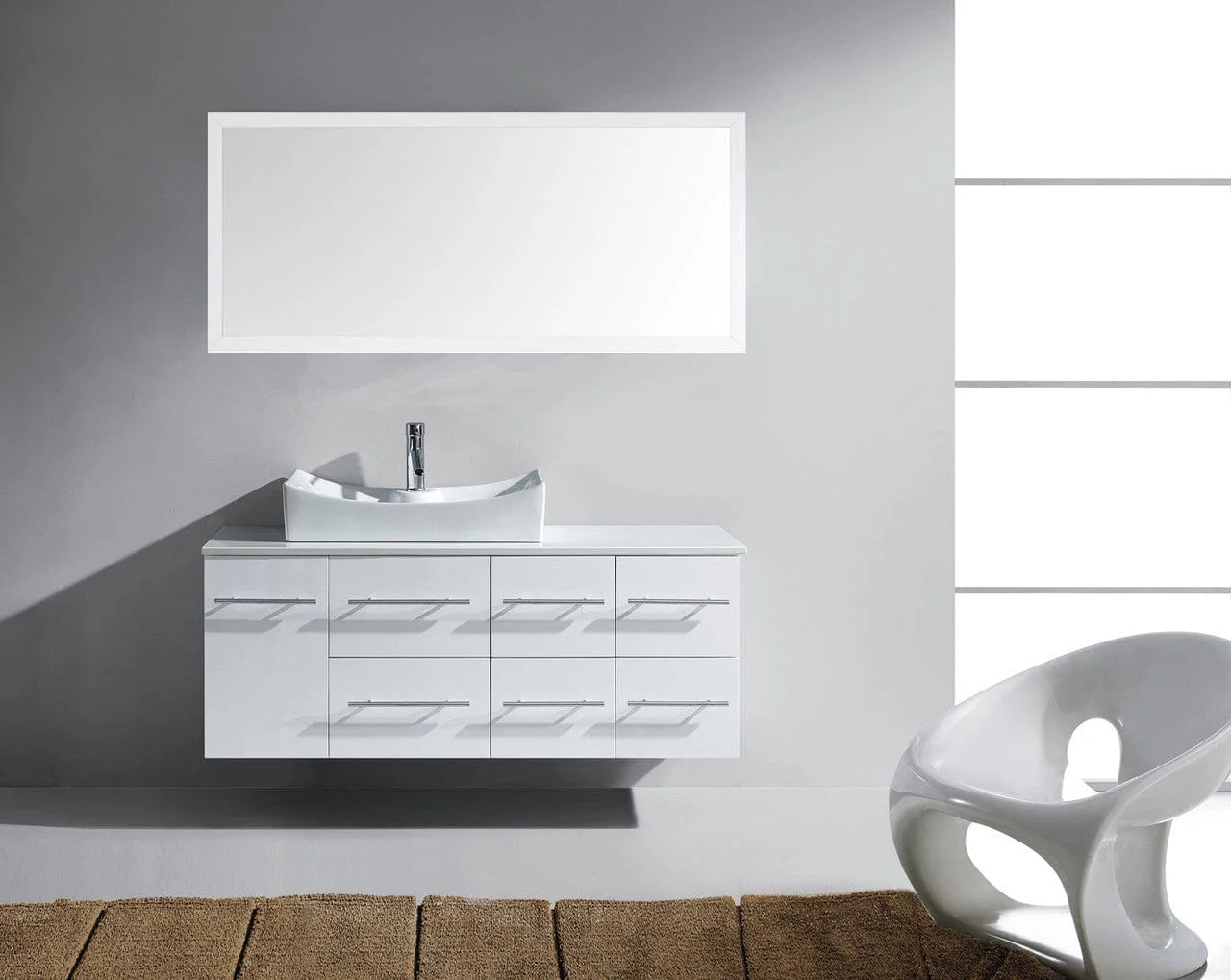 Ceanna 55 Single Bathroom Vanity Set in White MS-430-S-WH