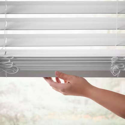 23x48 White 2in Faux Wood Cordless Blinds Light Control Room Darkening - Home Decorators, 1006793180