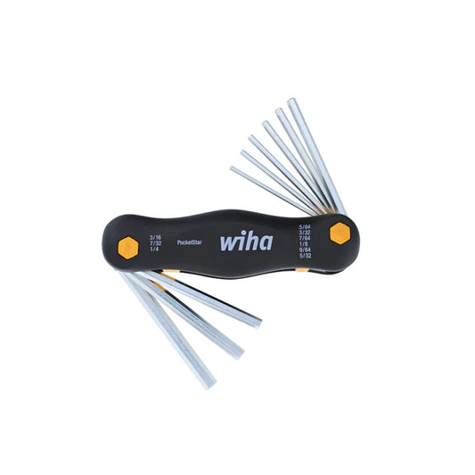 Wiha Pocketstar Fold Out Hex Key 9pc Set Sae, 35197 *JR2407, MSRP: $31.15, Final Price: $9.99 +Tax